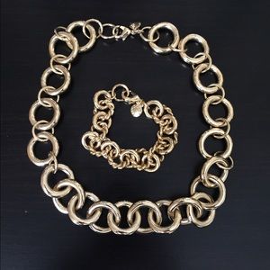 J. Crew chain link necklace and bracelet