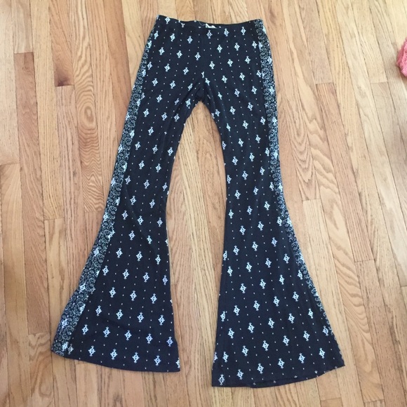 tight patterned flare pants
