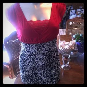 B&W Cheetah Print Mini Skirt NWOT ( PLUS SIZE )