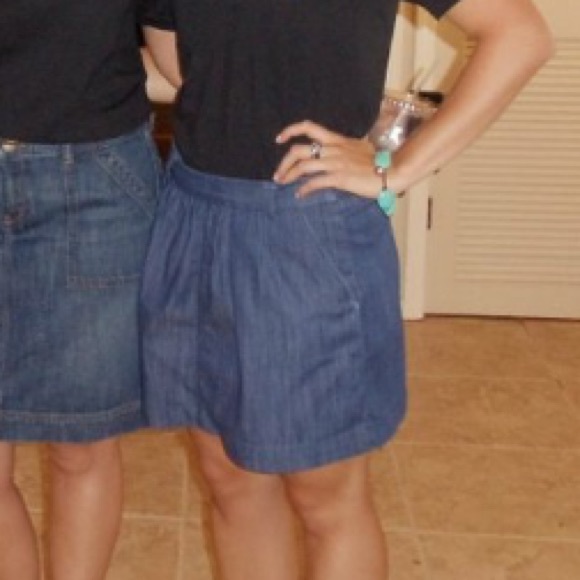 Pleated denim fossil skirt - Picture 1 of 3
