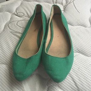 Green ballet flats