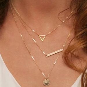 Gold multi-chain thin necklace