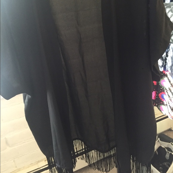 Fringe black kimono from pacsun. Like new!