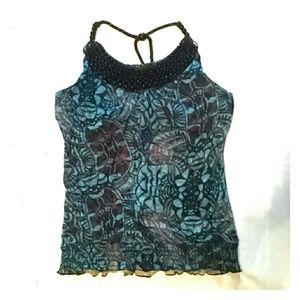 Cute beaded halter top.