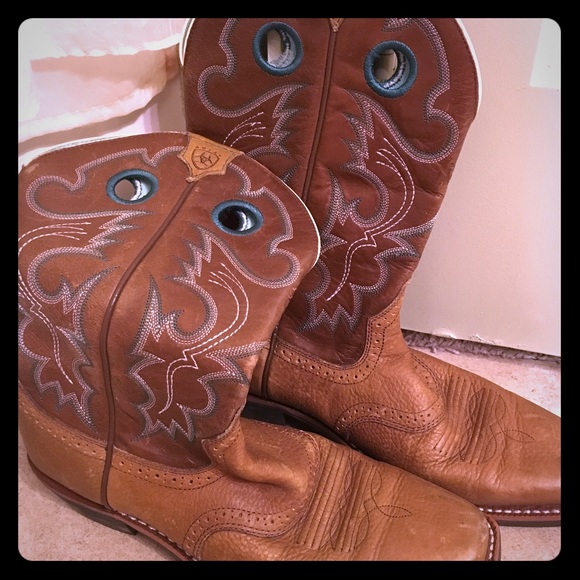 Teal & leather Ariat boots size 9 women's