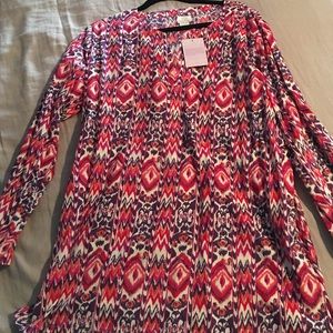 Hot in Hollywood multi- colored tunic, NWT
