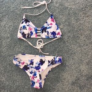 Cute floral printed bathing suit