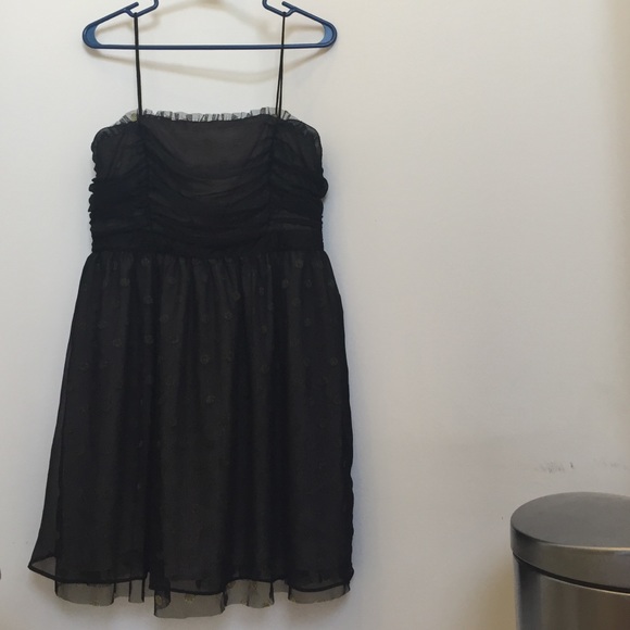 Black polka dot dress