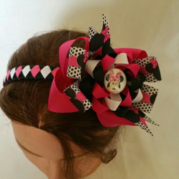 3 in 1 Detachable Minnie Bow  W/Headband