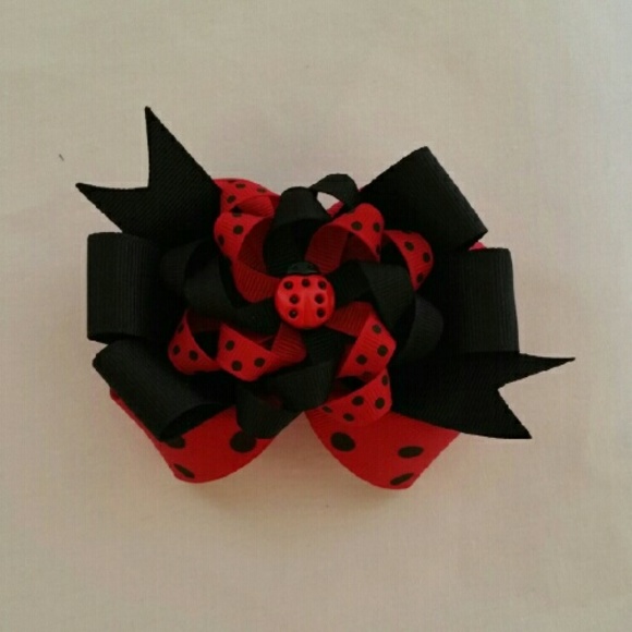 3 in 1 Detachable Ladybug Bow