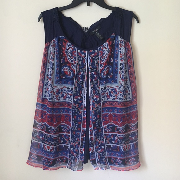 Style&co. Plus Size Printed Flyaway Top - Picture 2 of 3