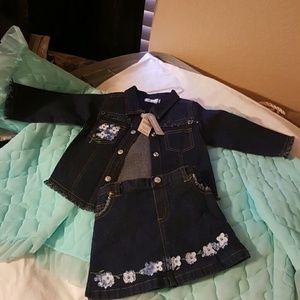 The children's place Jean jacket and skirt set