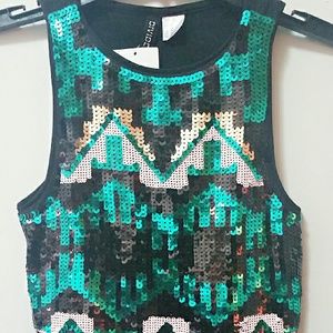 Sequin crop top