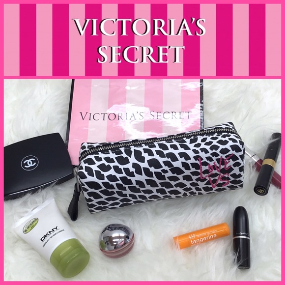 Victoria's Secret Love VS Lips Pattern Make Up Bag