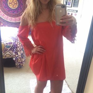 Tobi Salmon Strapless Dress