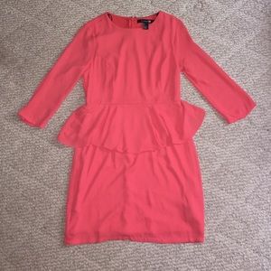 Forever 21 Coral Peplum Dress