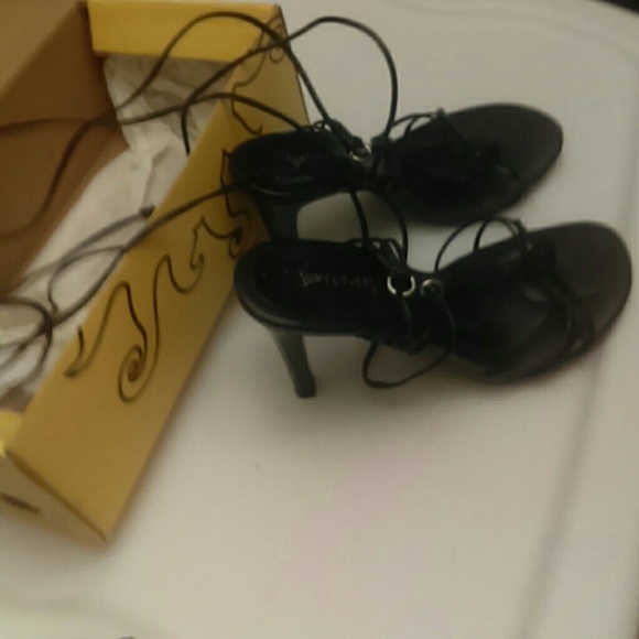 Ashley Black strap up heels