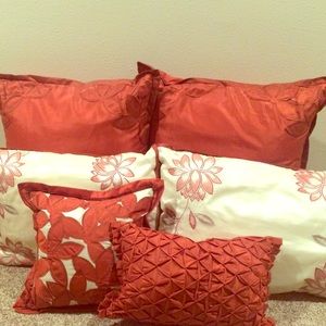 Throw pillows with matching comforter