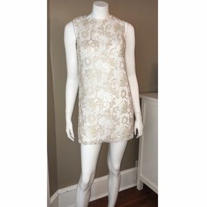 Forever 21 Lace Dress White and Gold