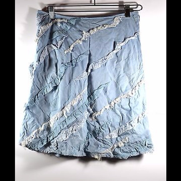 Odille for Anthropologie Ruffled Cotton Skirt