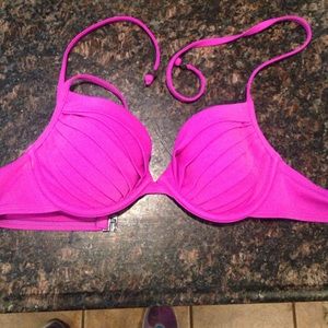 H&M ruffled magenta bathing suit top!