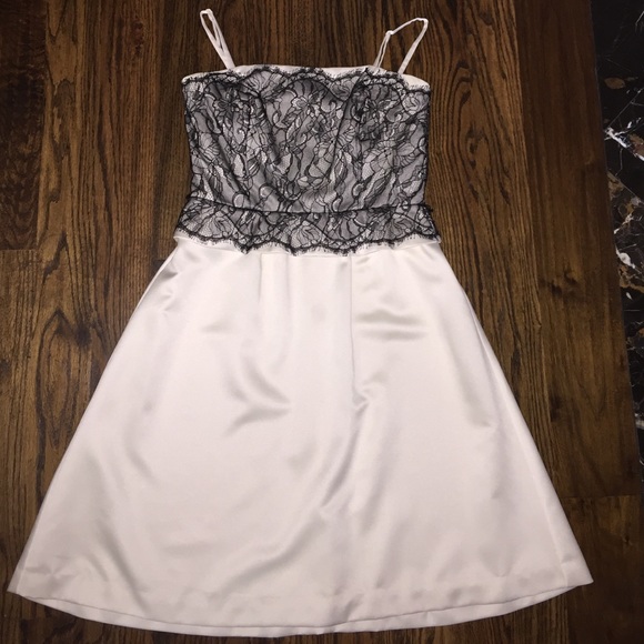 whbm lace dress Contrast Lace Midi Dress