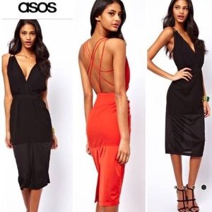 ASOS Strappy Open Back Plunge Dress