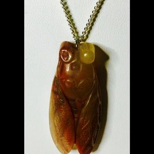 Chinese Huanglong Jade Cicada, Sterling Silver 😍