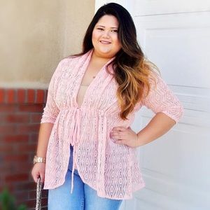 Crochet pink cardigan/coverup