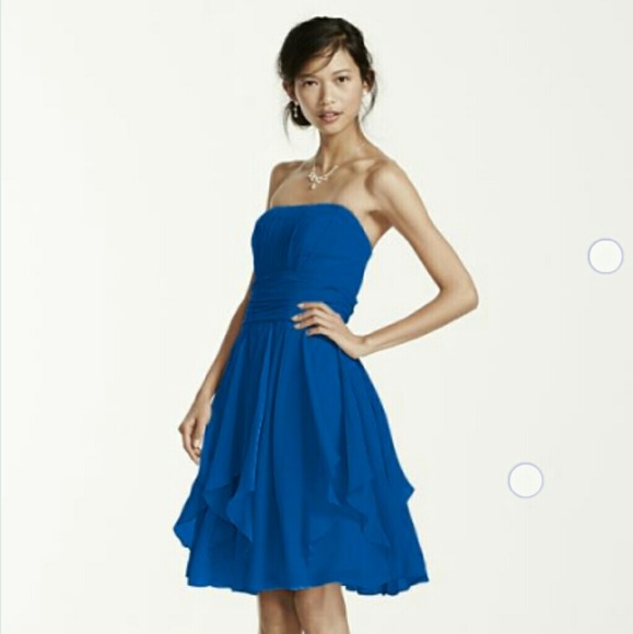 David's Bridal bridesmaid dress - Horizon blue