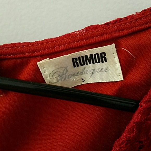 LF Lace Deep Red Long Sleeve Crop Top - Picture 3 of 3