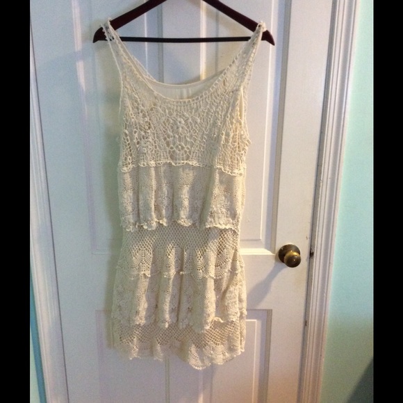 American Eagle White Lace Shift Dress