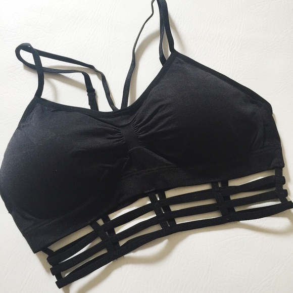 Caged Black Bralette - Picture 2 of 4