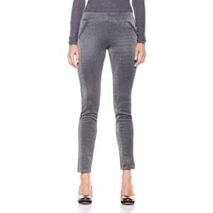 Badgley Mischka Silver + black metallic leggings