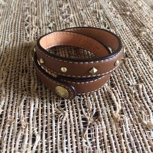 Coach Studded Leather double wrap bracelet