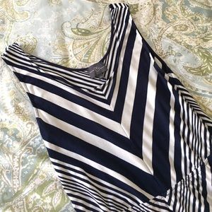 Blue and White Stripe Maxi Dress Size Small