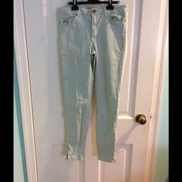 Zara Light Blue Skinny Jeans with Ankle Zips