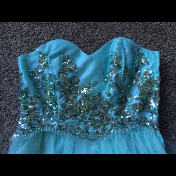 Blue Sequined Dress - Picture 2 of 3