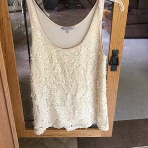 Charlotte rouse tan sequined shirt