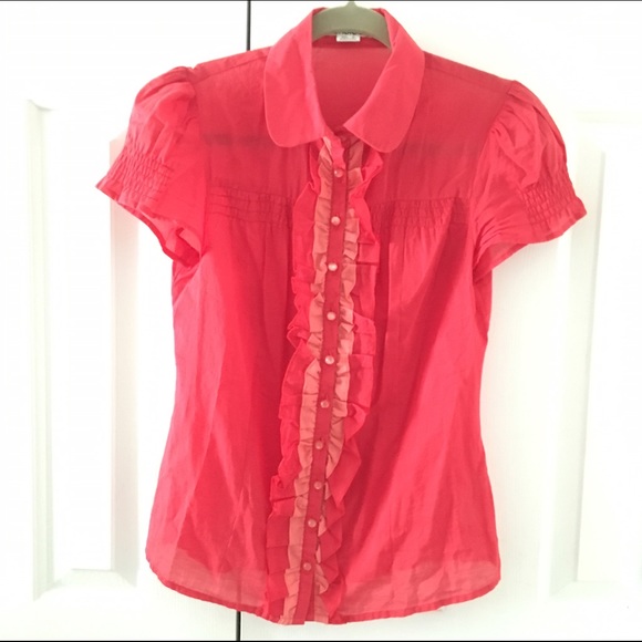 Kensie button-down short sleeve blouse