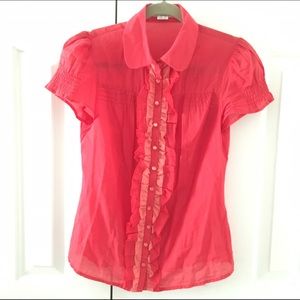 Kensie button-down short sleeve blouse