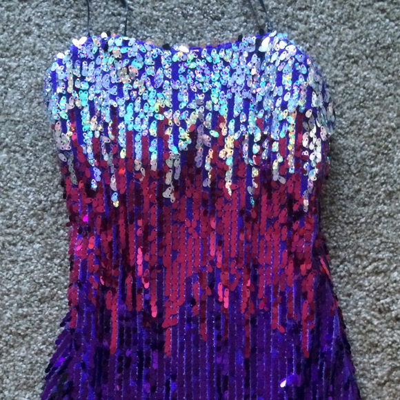 All Sequin Chevron Dress - Picture 2 of 3