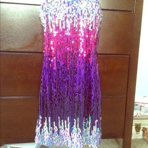 All Sequin Chevron Dress