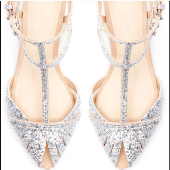 Zara glitter flat sandals