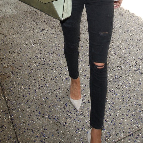 Stylemint Skinny Black Distressed Jeans
