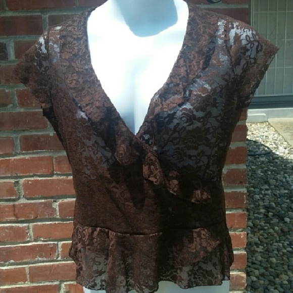 Brown lace top