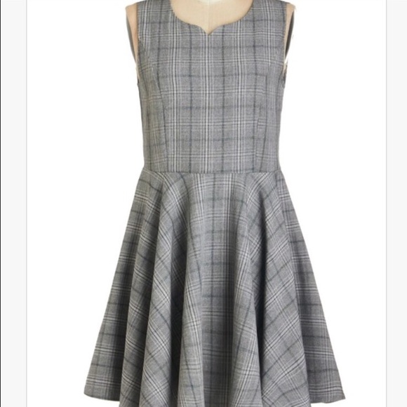 Modcloth plaid grey work dress