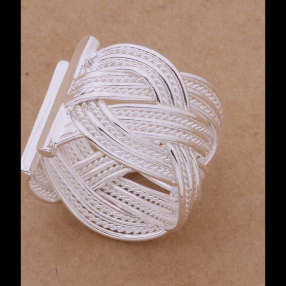 .925 Stamped Layered Ring - Picture 5 of 8