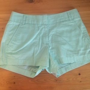 Soft mint J crew chino shorts