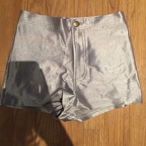 Silver american apparel disco shorts size small
